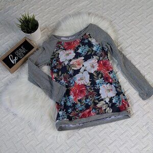 Floral and grey top